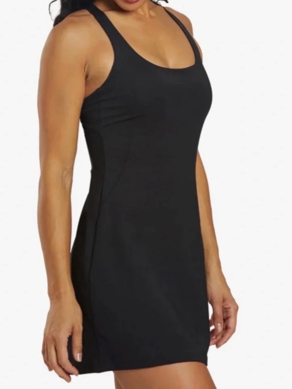 Girlfriend Collective Dress SZ M Black with Shorts Activewear Tennis Athleisure